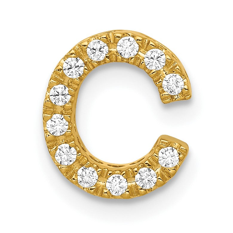 14K  Diamond Letter C Initial Charm