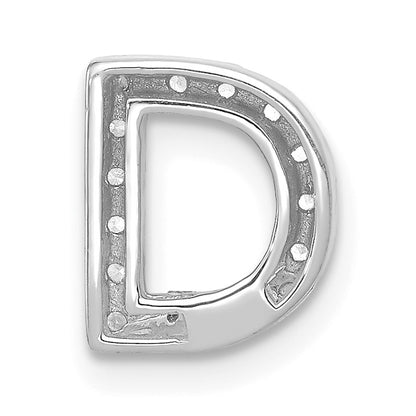 14K  White Gold Diamond Letter D Initial Charm