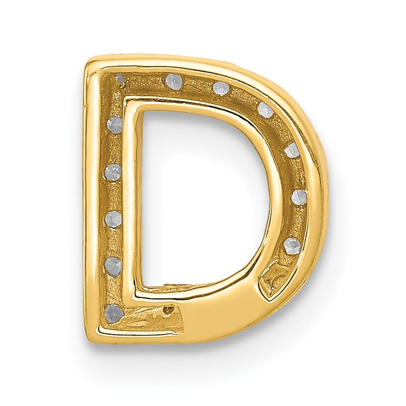 14K  Diamond Letter D Initial Charm