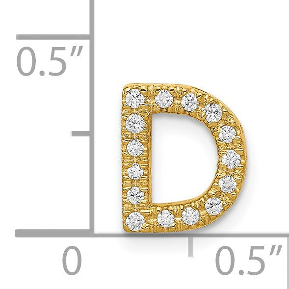 14K  Diamond Letter D Initial Charm