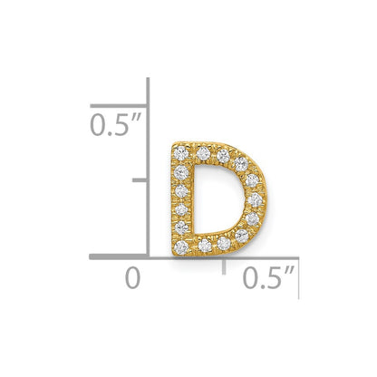 14K  Diamond Letter D Initial Charm