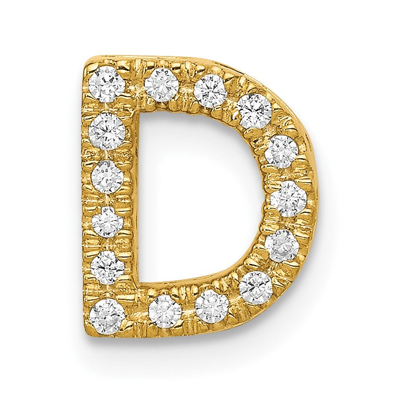 14K  Diamond Letter D Initial Charm