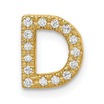 14K  Diamond Letter D Initial Charm