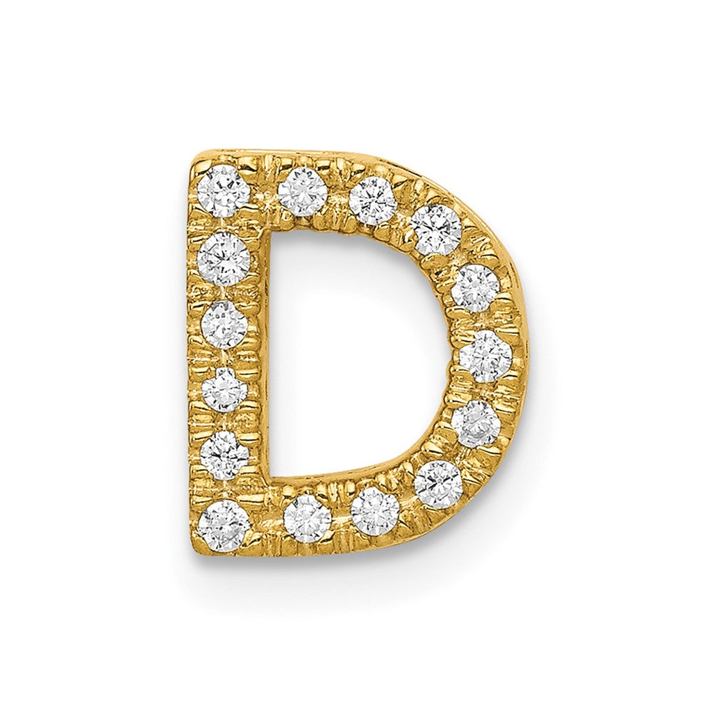 14K  Diamond Letter D Initial Charm