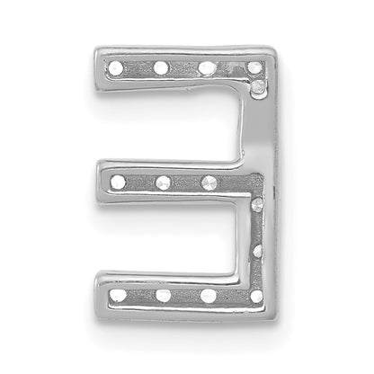 14K  White Gold Diamond Letter E Initial Charm