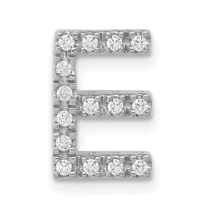 14K  White Gold Diamond Letter E Initial Charm