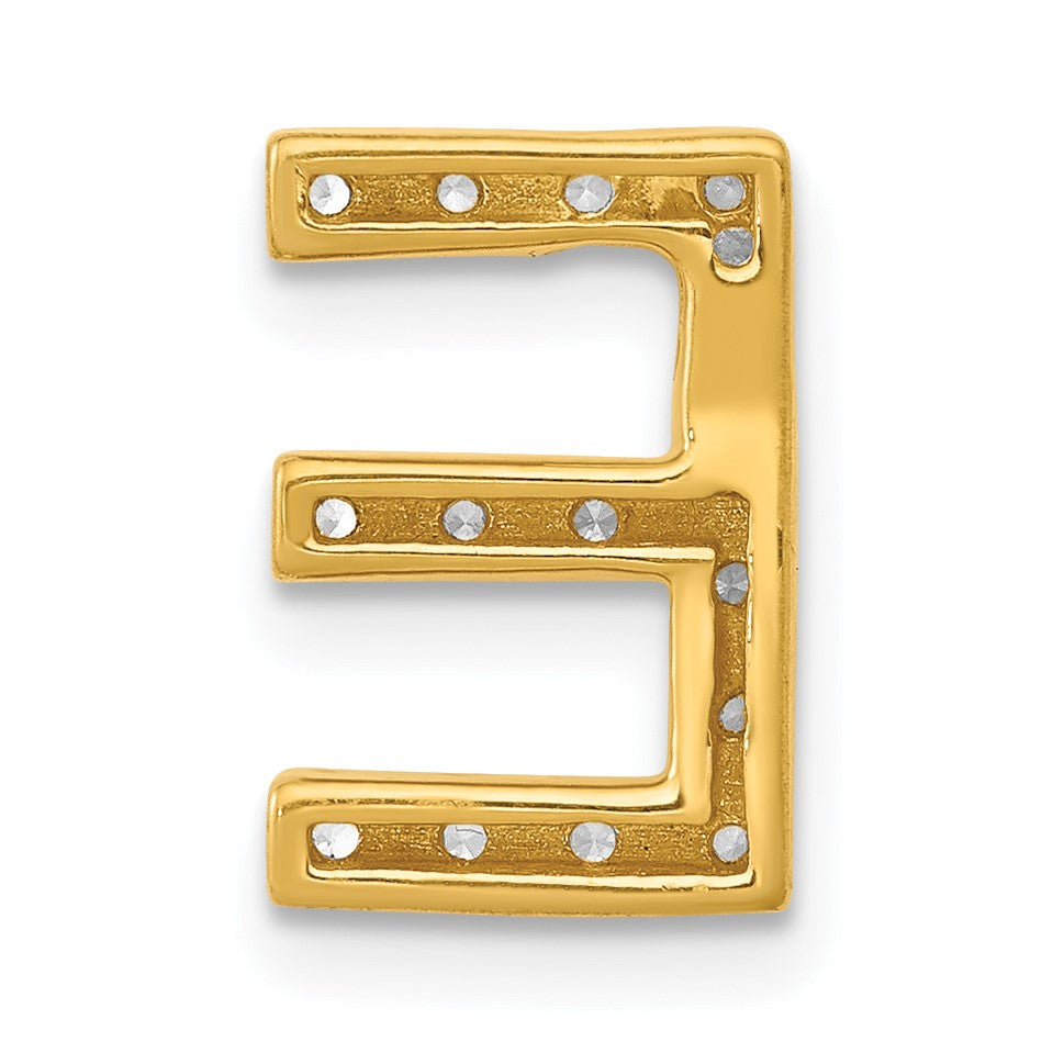 14K  Diamond Letter E Initial Charm