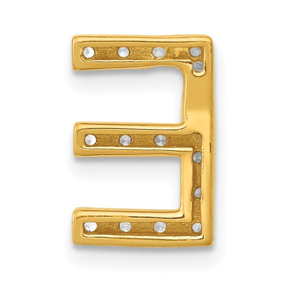 14K  Diamond Letter E Initial Charm