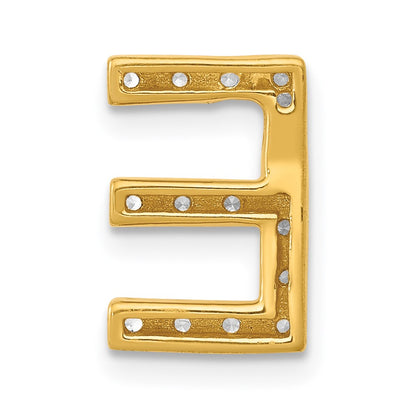 14K  Diamond Letter E Initial Charm