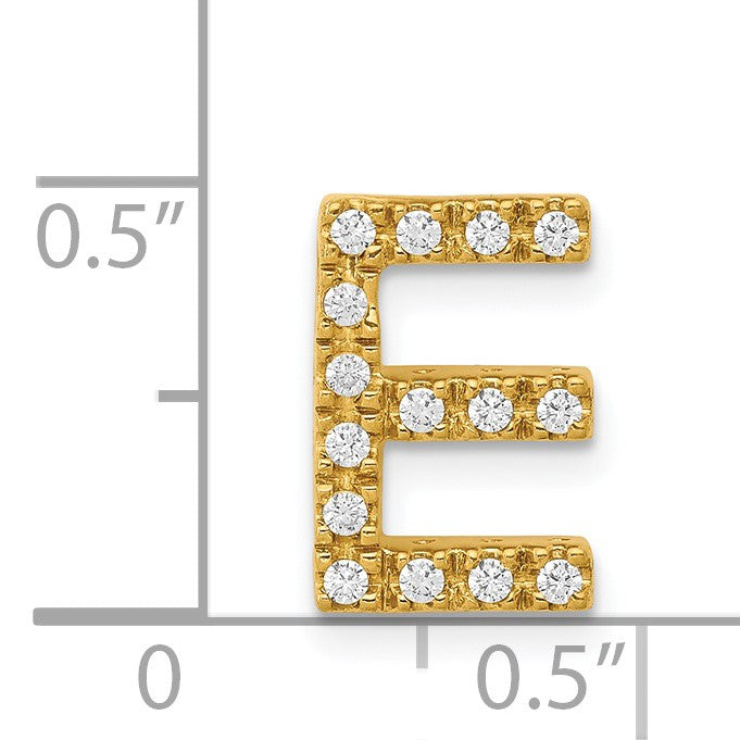 14K  Diamond Letter E Initial Charm