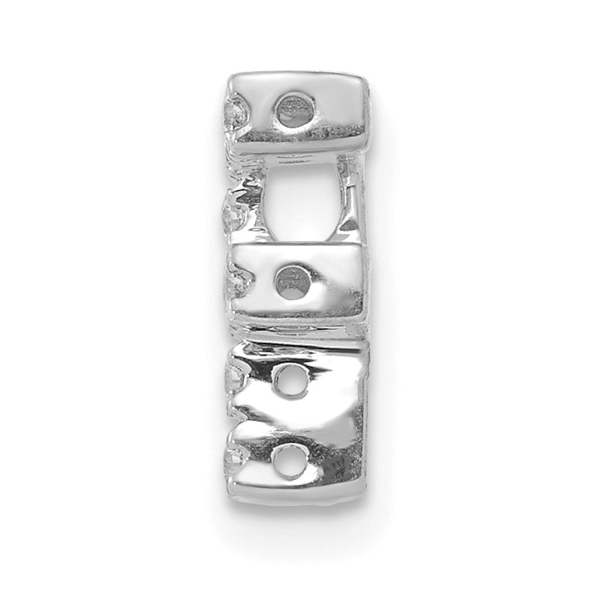 14K  White Gold Diamond Letter F Initial Charm