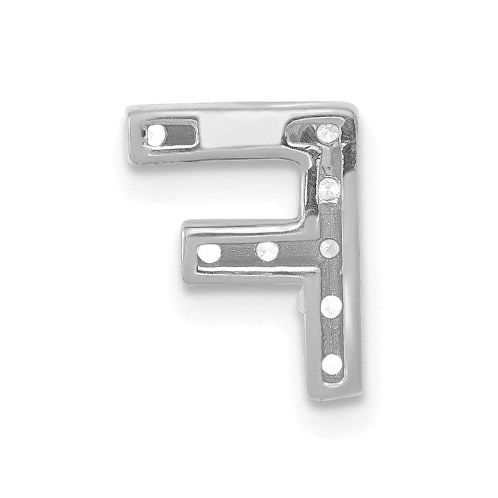 14K  White Gold Diamond Letter F Initial Charm