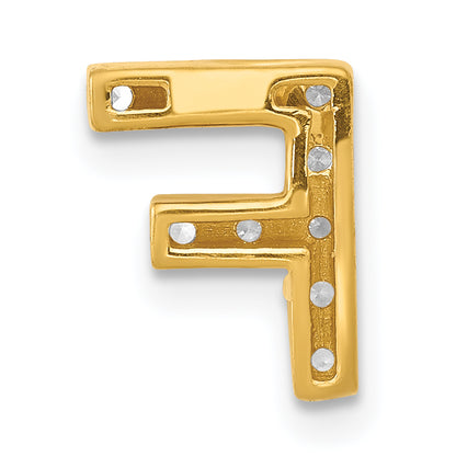 14K  Diamond Letter F Initial Charm