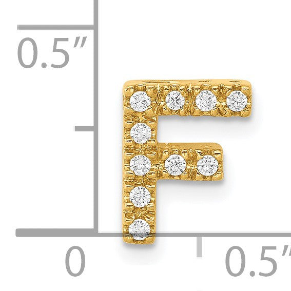 14K  Diamond Letter F Initial Charm