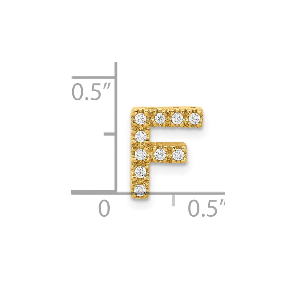 14K  Diamond Letter F Initial Charm