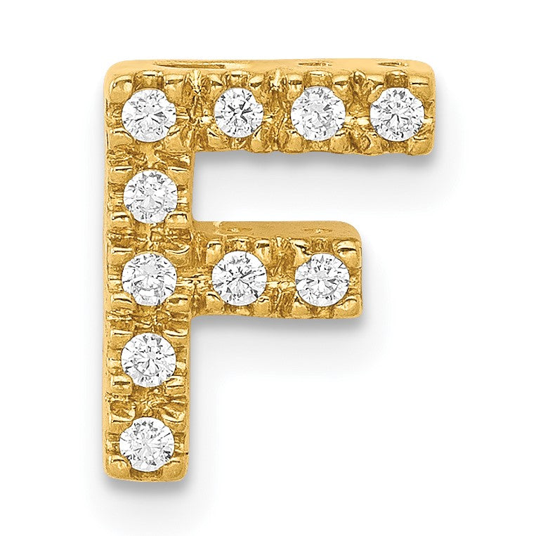 14K  Diamond Letter F Initial Charm
