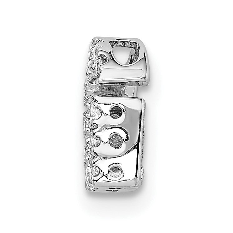 14K  White Gold Diamond Letter G Initial Charm