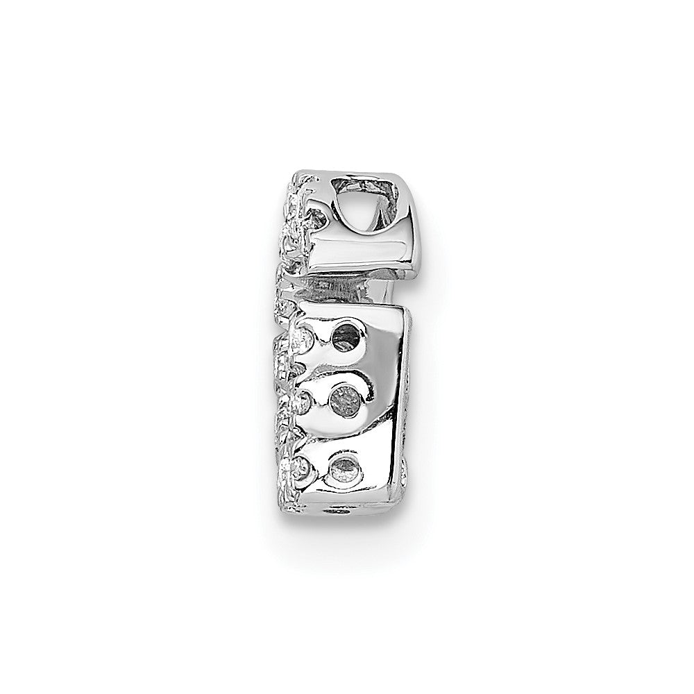 14K  White Gold Diamond Letter G Initial Charm