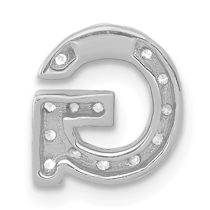 14K  White Gold Diamond Letter G Initial Charm