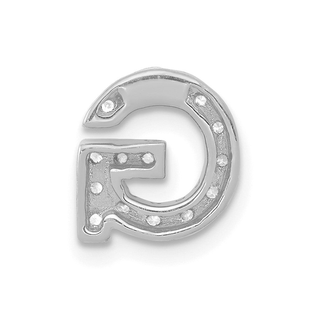 14K  White Gold Diamond Letter G Initial Charm