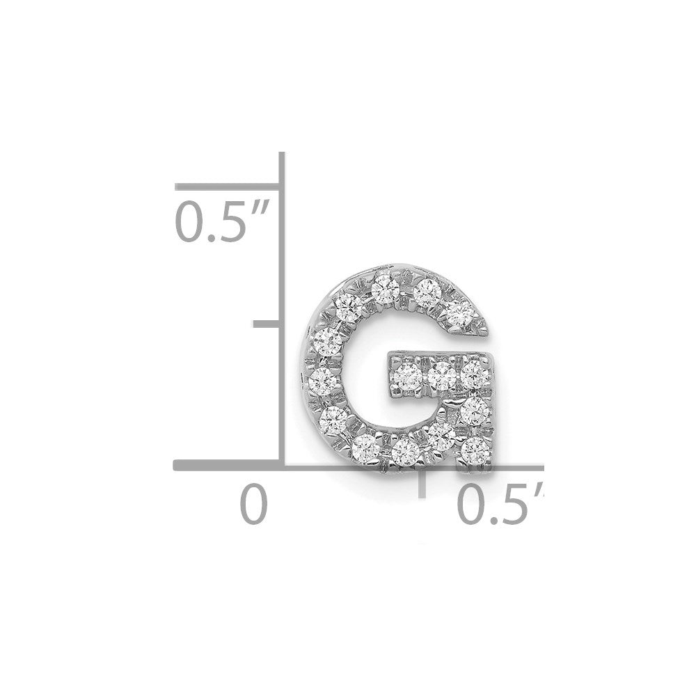 14K  White Gold Diamond Letter G Initial Charm