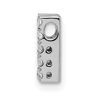 14K  White Gold Diamond Letter H Initial Charm