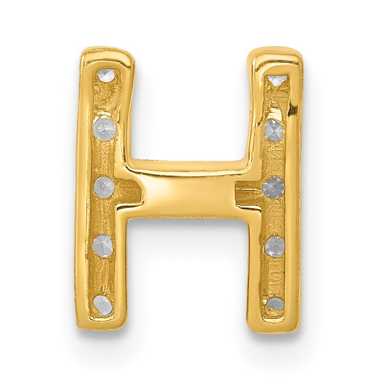 14K  Diamond Letter H Initial Charm