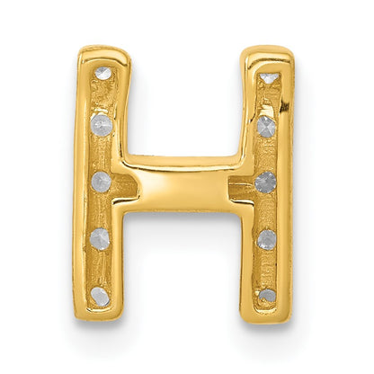 14K  Diamond Letter H Initial Charm