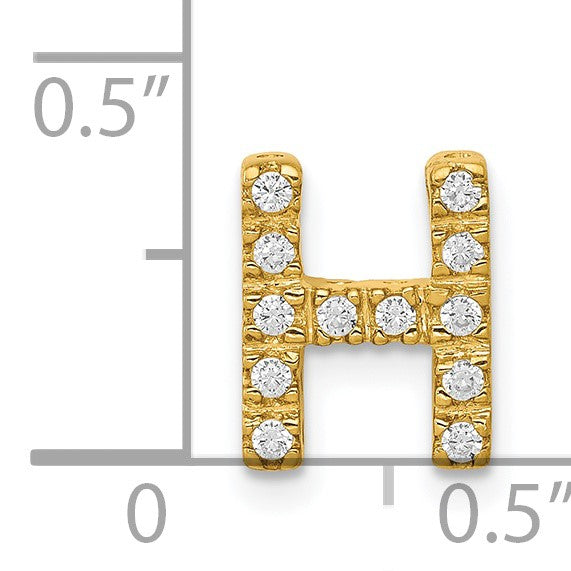 14K  Diamond Letter H Initial Charm