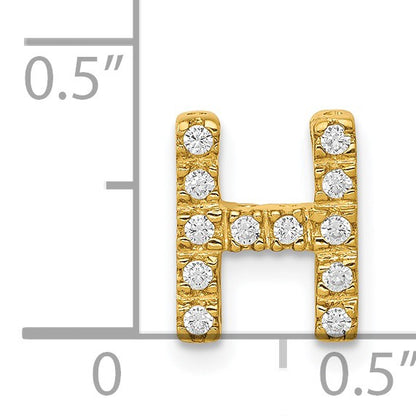 14K  Diamond Letter H Initial Charm