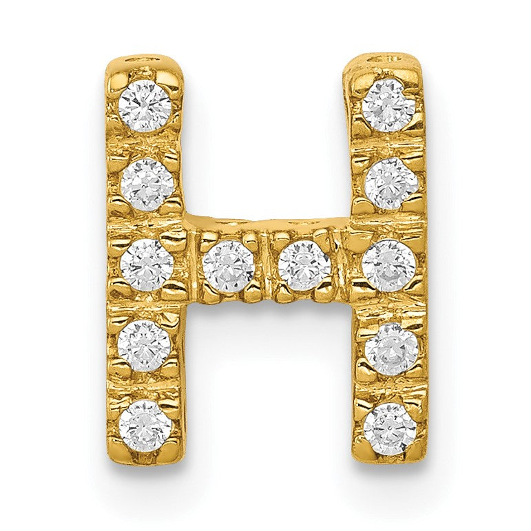 14K  Diamond Letter H Initial Charm