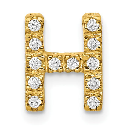 14K  Diamond Letter H Initial Charm