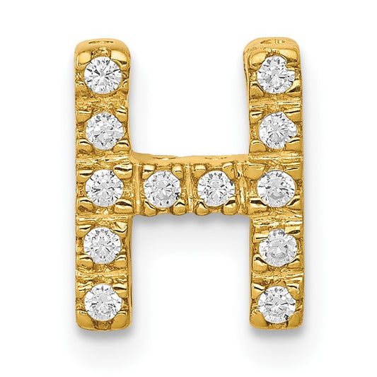 14K  Diamond Letter H Initial Charm