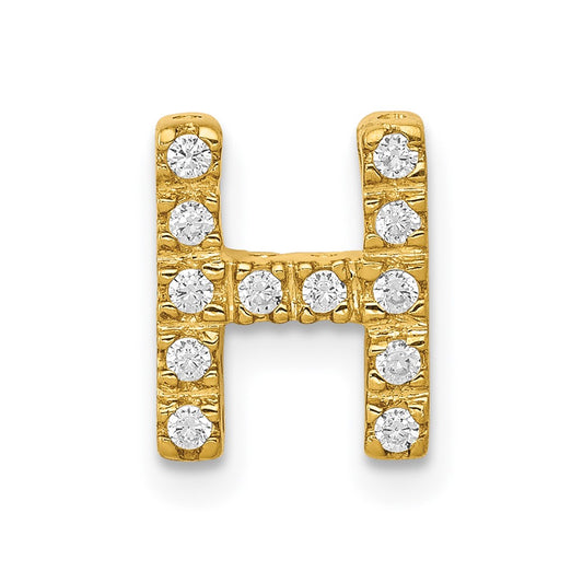 14K  Diamond Letter H Initial Charm