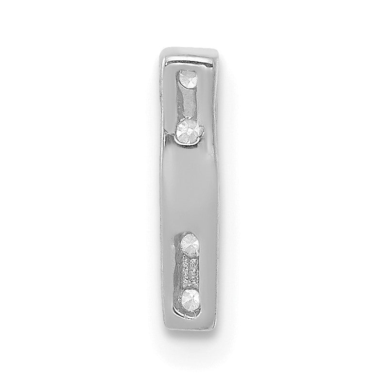 14K  White Gold Diamond Letter I Initial Charm