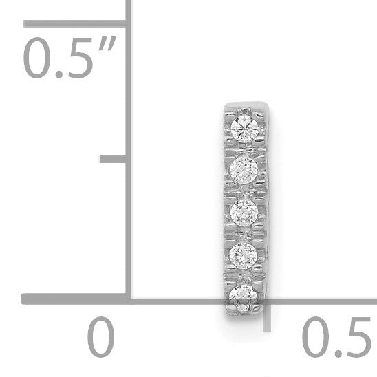 14K  White Gold Diamond Letter I Initial Charm