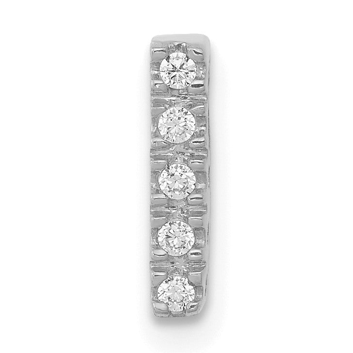 14K  White Gold Diamond Letter I Initial Charm