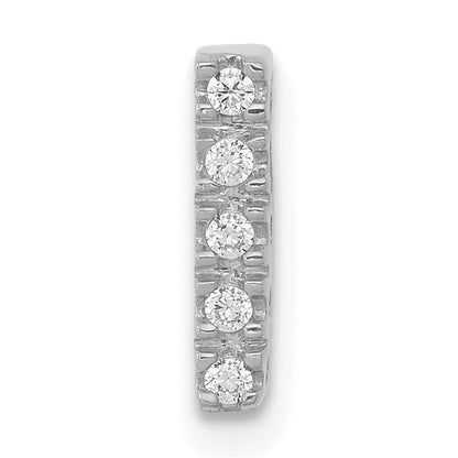14K  White Gold Diamond Letter I Initial Charm