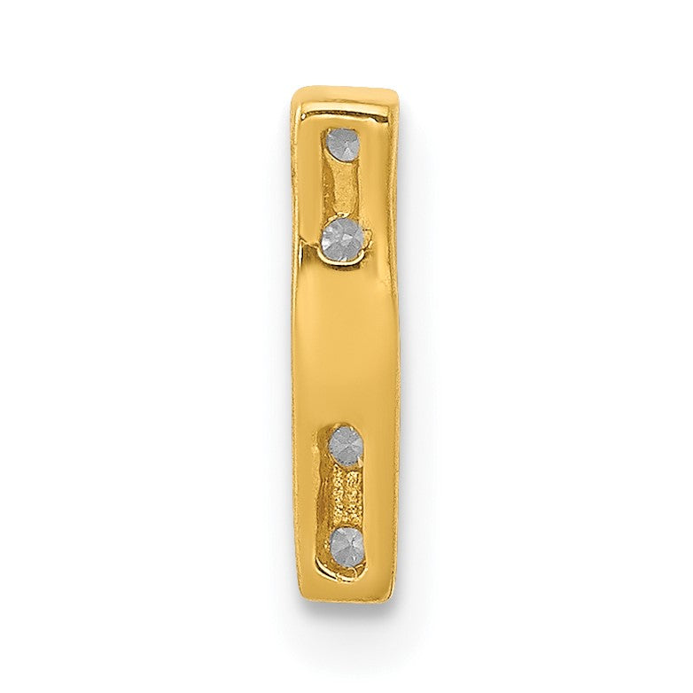 14K  Diamond Letter I Initial Charm