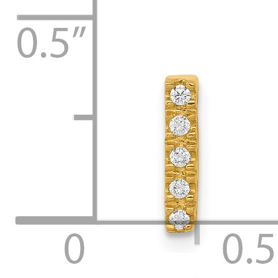 14K  Diamond Letter I Initial Charm
