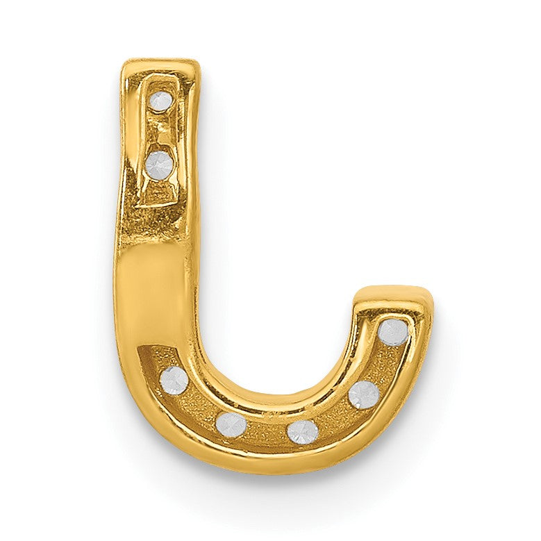 14K  Diamond Letter J Initial Charm