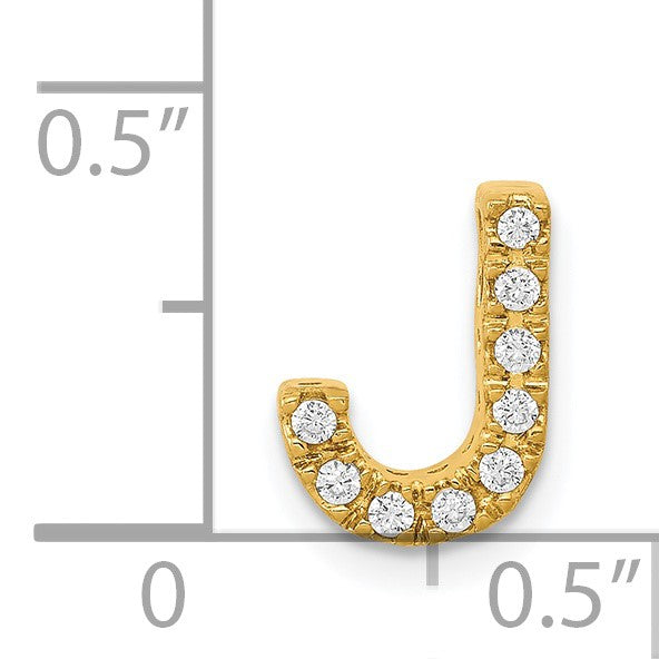 14K  Diamond Letter J Initial Charm