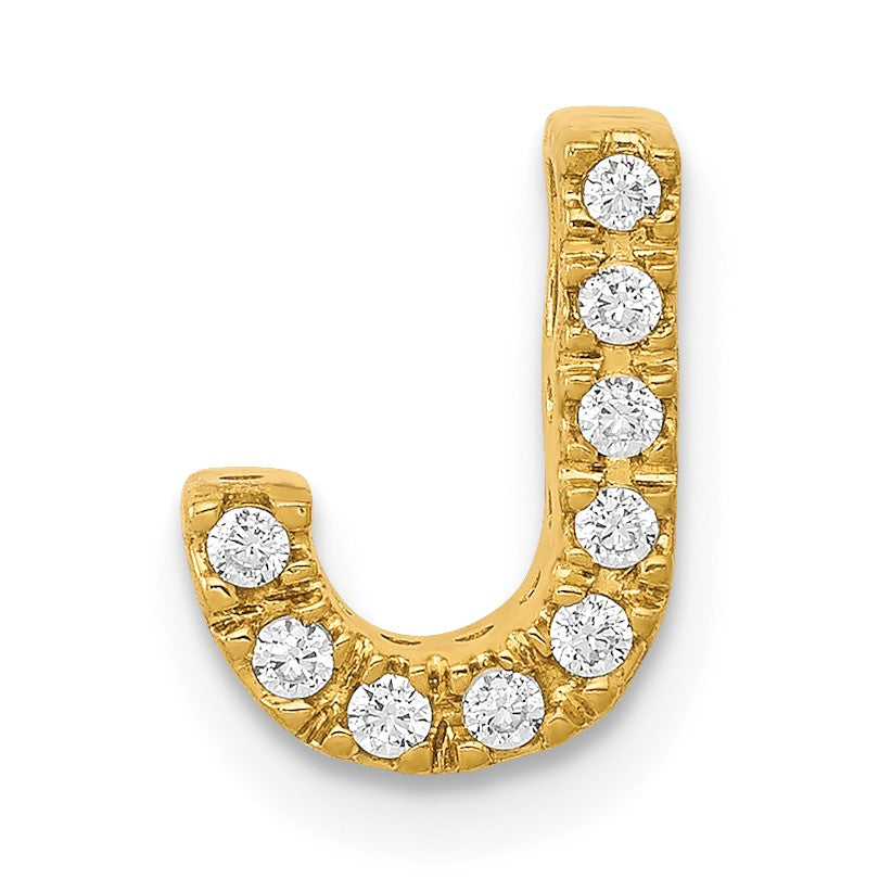 14K  Diamond Letter J Initial Charm