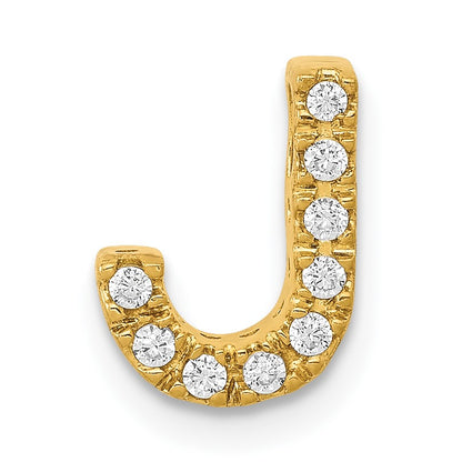 14K  Diamond Letter J Initial Charm