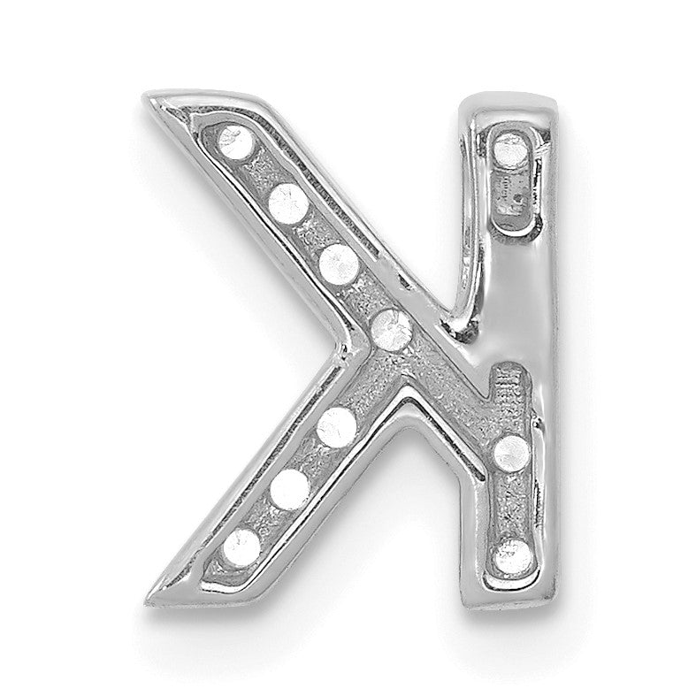 14K  White Gold Diamond Letter K  Initial Charm