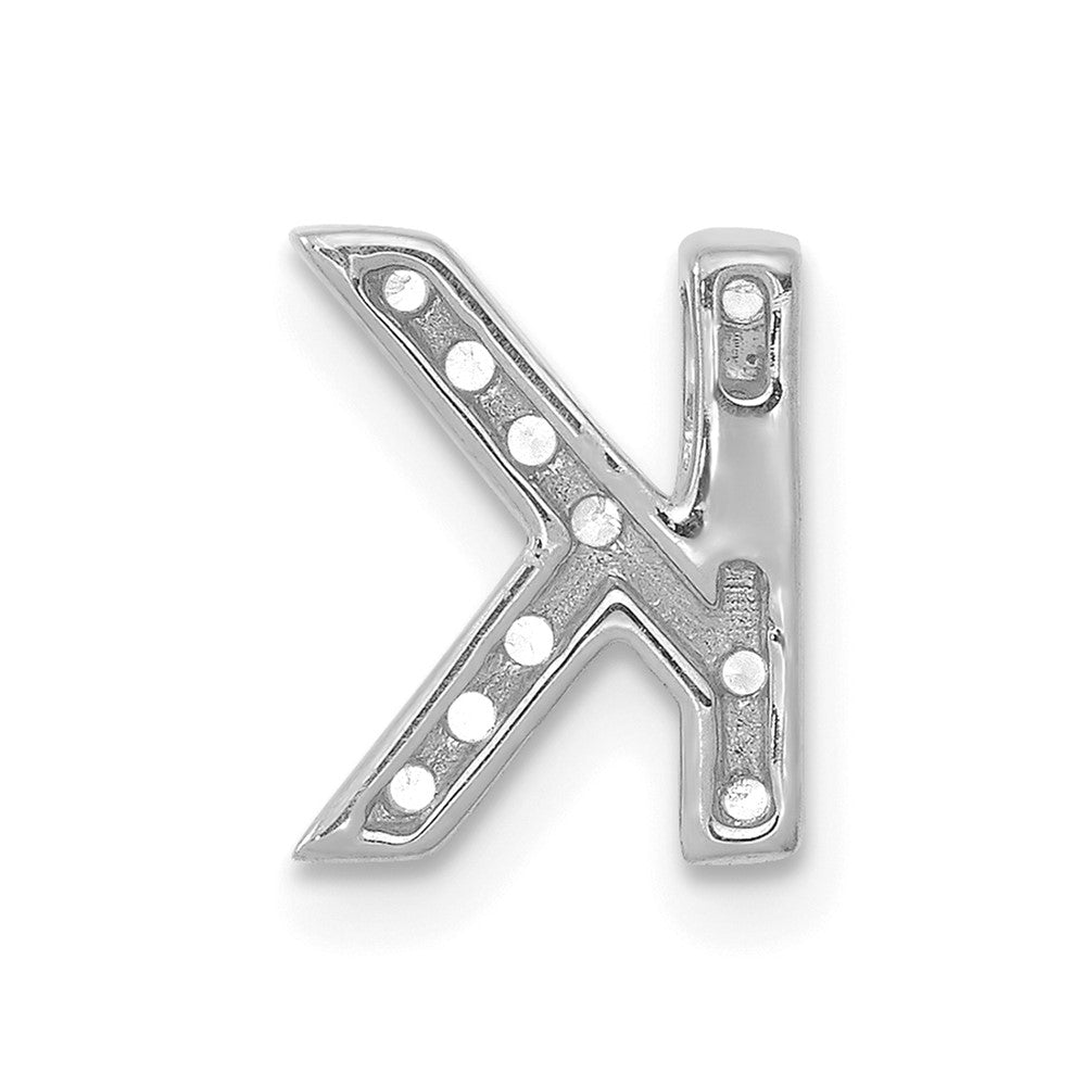 14K  White Gold Diamond Letter K  Initial Charm