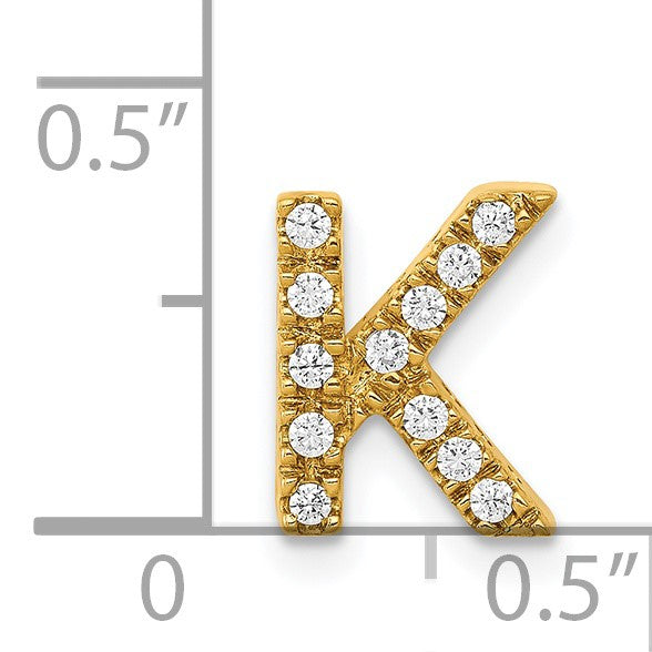14K  Diamond Letter K  Initial Charm