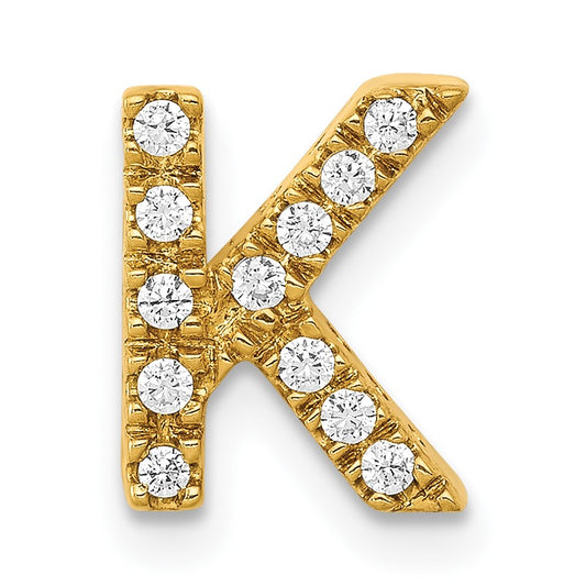 14K  Diamond Letter K  Initial Charm