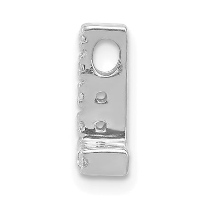 14K  White Gold Diamond Letter L Initial Charm
