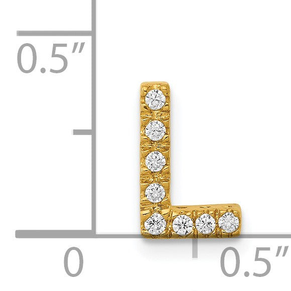 14K  Diamond Letter L Initial Charm